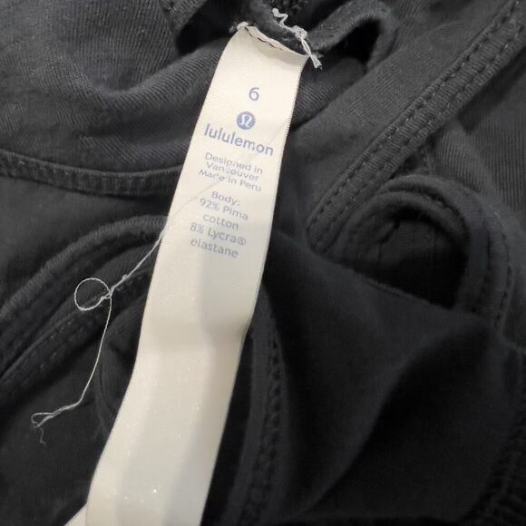 Lululemon Tank Top Sz 6 Small Black Pima Cotton Black Criss Cross Relaxed - Picture 7 of 7